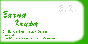 barna krupa business card